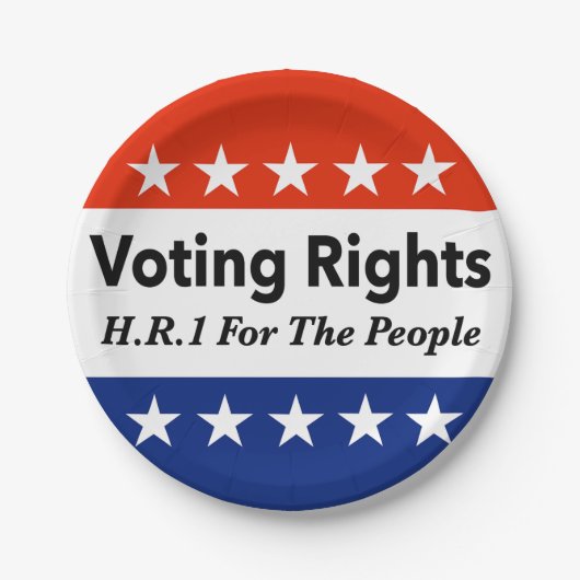 HR1 Stemrechten voor de mensen Wet Papieren Bordje (Voorkant)