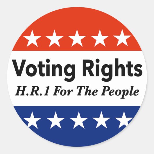 HR1 Stemrechten voor de mensen Wet Ronde Sticker (Voorkant)