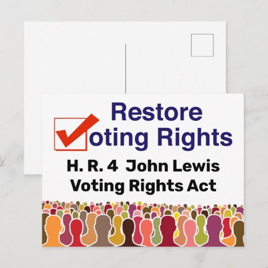HR4 John Lewis Stemrechtwet Briefkaart (Voorkant / Achterkant)