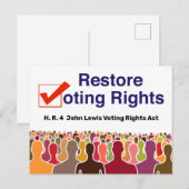 HR4 John Lewis Stemrechtwet Briefkaart (Voorkant / Achterkant)