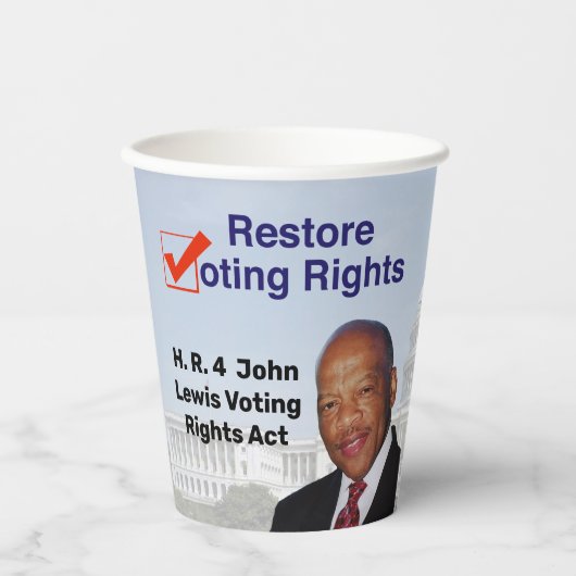 HR4 John Lewis Stemrechtwet Papieren Bekers (Voorkant)