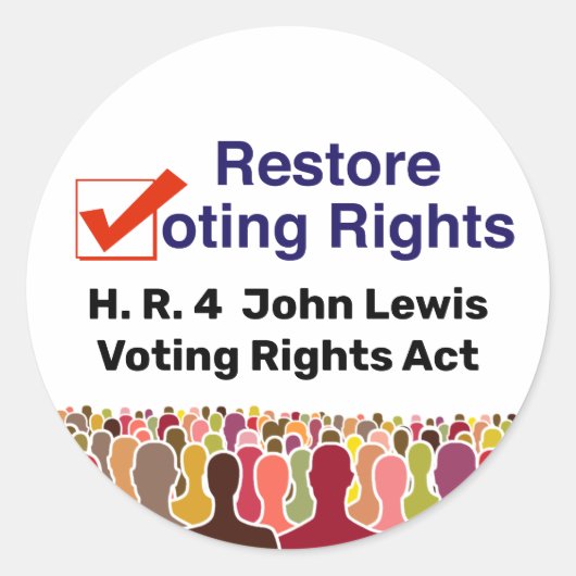 HR4 John Lewis Stemrechtwet Ronde Sticker (Voorkant)