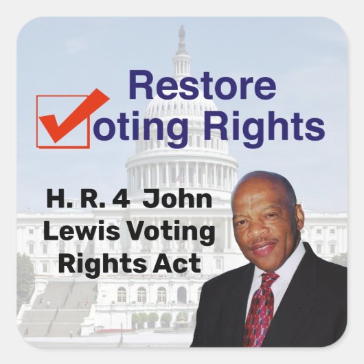 HR4 John Lewis Stemrechtwet Vierkante Sticker (Voorkant)