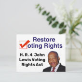 HR4 John Lewis Voting Rights Act Briefkaart (Staand voorkant)