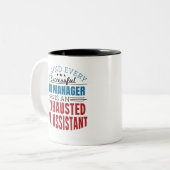HR Assistant Funny Quote Human Resources Tweekleurige Koffiemok (Voorkant links)
