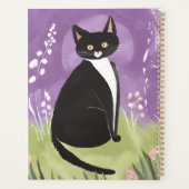 Hr. Chonk | Tuxedo Kat Paarse Waterverf Planner (Achterkant)