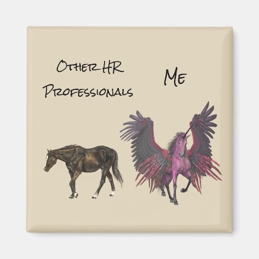 HR Grappige Human Resources Je Me Pegasus Magneet (Voorkant)
