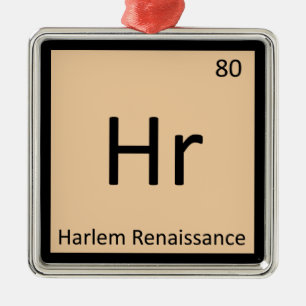 Hr - Harlem Renaissance Art Periodic Table Symbol Metalen Ornament