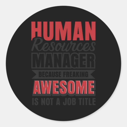 HR HR HR HR Resources Ager Recruiter Ronde Sticker (Voorkant)