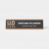 HR Human Resources Leopard Print HR Bureau Naambordje (Voorkant)