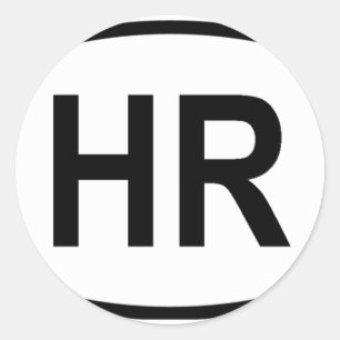 "HR" Kroatië Ronde Sticker