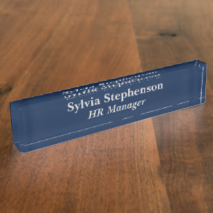 HR-manager Blauw Acryl Naambordje