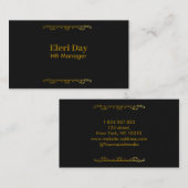 HR Manager Elegant Black Visitekaartje (Voorkant / Achterkant)