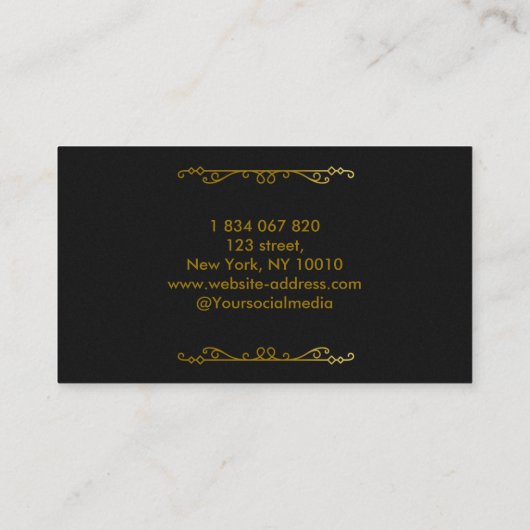 HR Manager Elegant Black Visitekaartje (Achterkant)