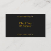 HR Manager Elegant Black Visitekaartje (Voorkant)