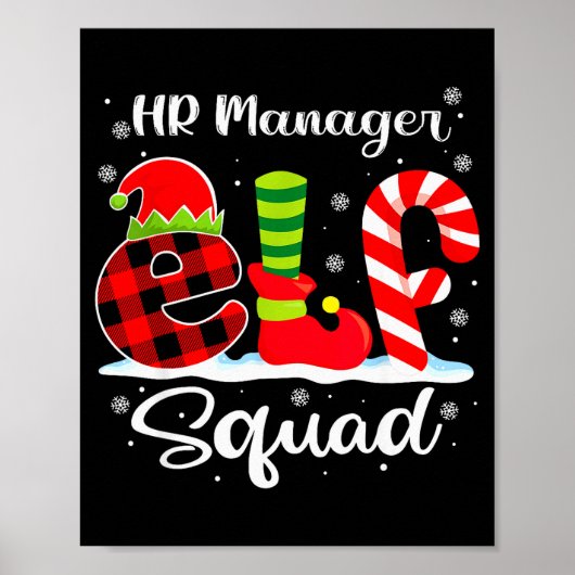 Hr Manager Elf Squad Kerst Wervingsmatching  Poster (Voorkant)
