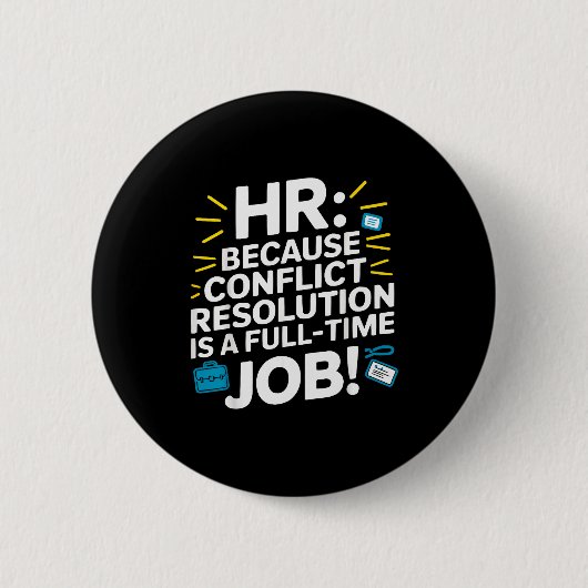 Hr-manager Human Resources Medewerker Werkplekdram Ronde Button 5,7 Cm (Voorkant)