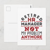 HR Manager Not My Problem Anymore Briefkaart (Voorkant / Achterkant)