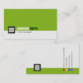 HR Manager - Organic Green White Visitekaartje (Voorkant / Achterkant)
