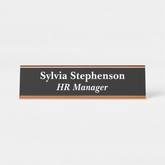 HR Manager Zwart Bureau Naambordje (Voorkant)
