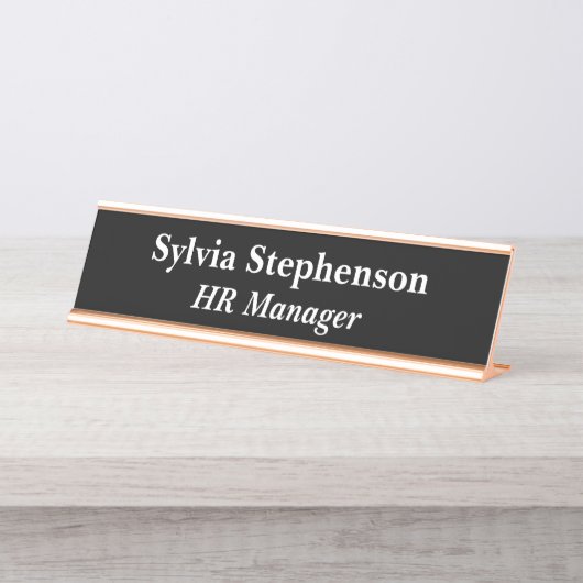 HR Manager Zwart Bureau Naambordje (Voorkant)