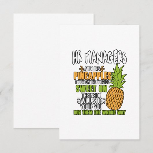 HR-managers zijn als ananassen. Bedankkaart (Voorkant / Achterkant)