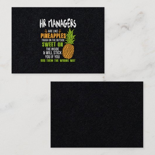 HR-managers zijn als ananassen. Visitekaartje (Voorkant / Achterkant)