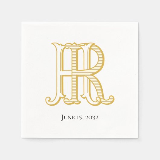 HR Monogram of RH Monogram Napkins Servet (Voorkant)