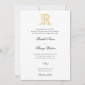HR Monogram of RH Monogram Wedding Invitaties Kaart (Voorkant)