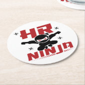 HR Ninja Human Resources Ronde Kartonnen Onderzetter (Gebogen)