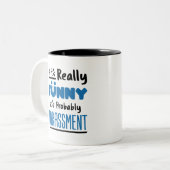 HR Personeel als het echt grappig is Tweekleurige Koffiemok (Voorkant links)