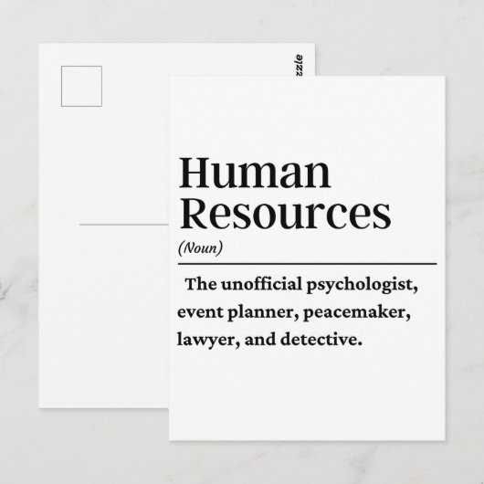 HR Personeelsdefinitie Briefkaart (Voorkant / Achterkant)