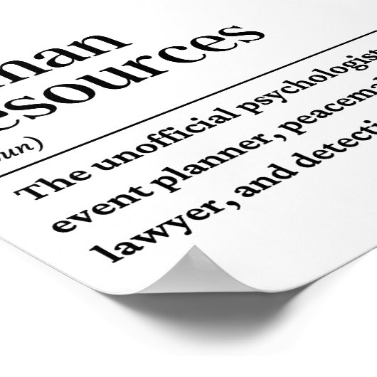 HR Personeelsdefinitie Poster (Hoek)