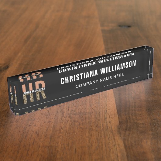 HR Personeelsleden luipaard afdrukken HR - Aangepa Naambordje (Zijkant)