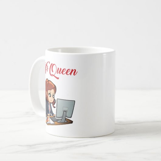 HR Queen Cute Human Resources Vrouwen Koffiemok (Voorkant links)
