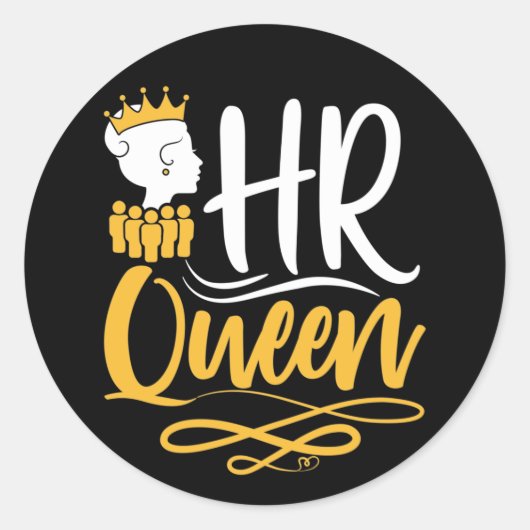 HR Queen Human Resources Manager Women Ronde Sticker (Voorkant)