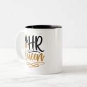 HR Queen Human Resources Women Tweekleurige Koffiemok (Voorkant links)