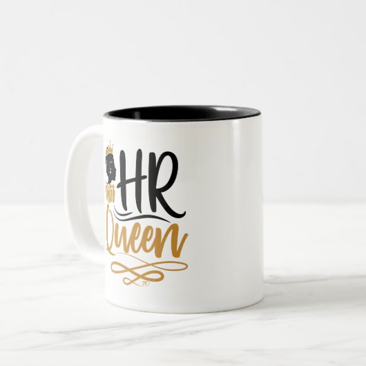 HR Queen Human Resources Women Tweekleurige Koffiemok (Voorkant links)