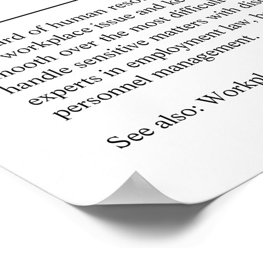 HR Specialist Personalized Gift Poster (Hoek)