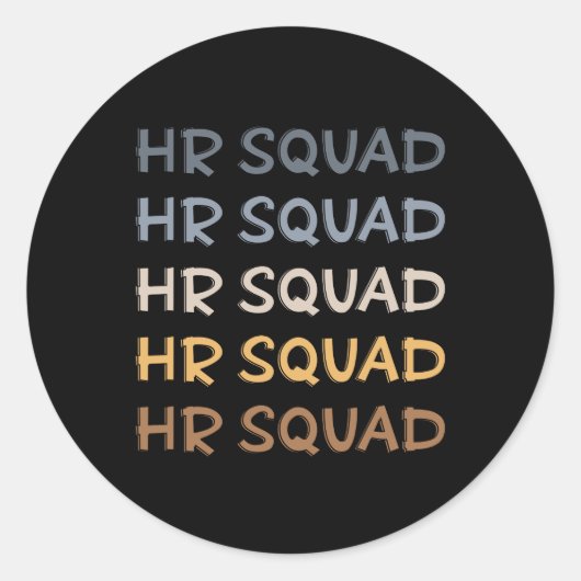 HR Squad Human Resources Team — Giften Ronde Sticker (Voorkant)