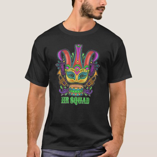 HR Squad Mardi Gras Costume Human Resource T-shirt (Voorkant)
