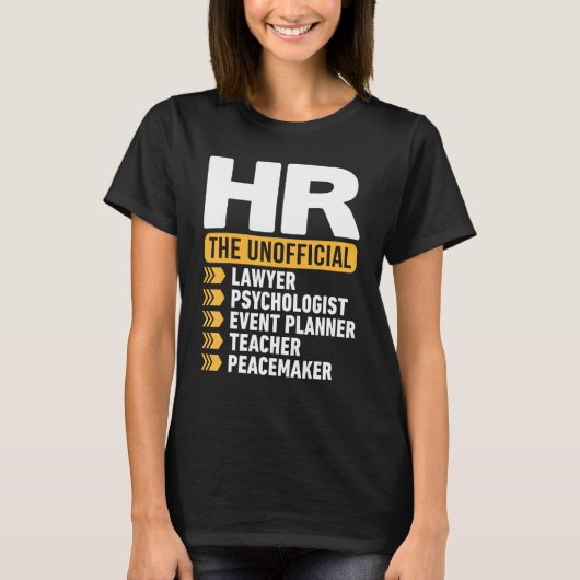 HR The Unofficial Lawyer Psychologist Event Planne T-shirt (Voorkant)