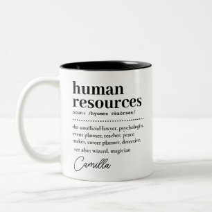 HR Waardering Gift, Human Resources Definitie Tweekleurige Koffiemok