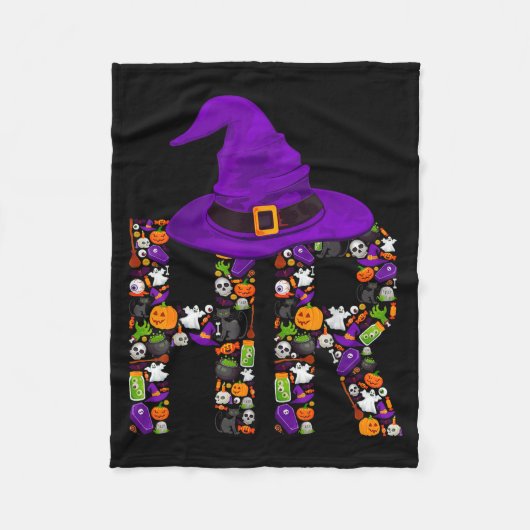 Hr Witch Human Resources Pumpkin Halloween Costume Fleece Deken (Voorkant)