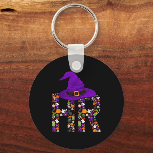 Hr Witch Human Resources Pumpkin Halloween Costume Sleutelhanger (Voorkant)