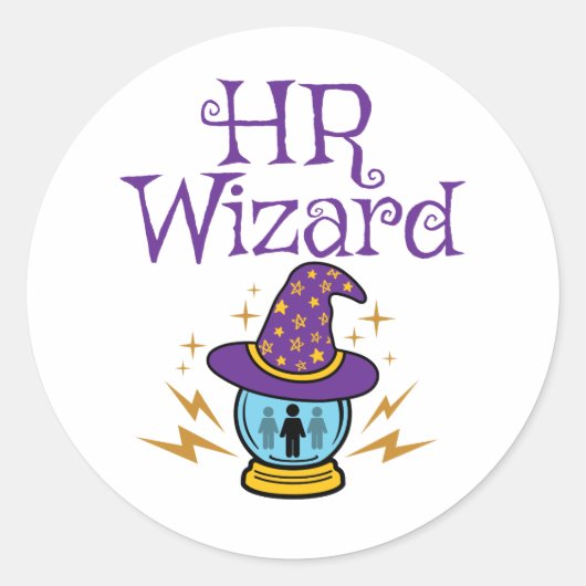 HR-wizard Personeel Ronde Sticker (Voorkant)