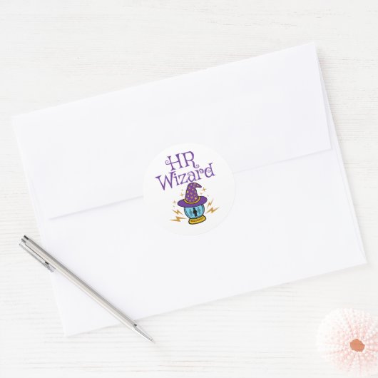 HR-wizard Personeel Ronde Sticker (Envelop)