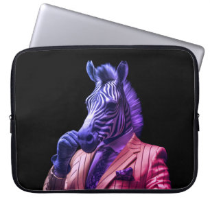 Hr. Zebra op een 15" neoprene laptop elektronica t Sleeve
