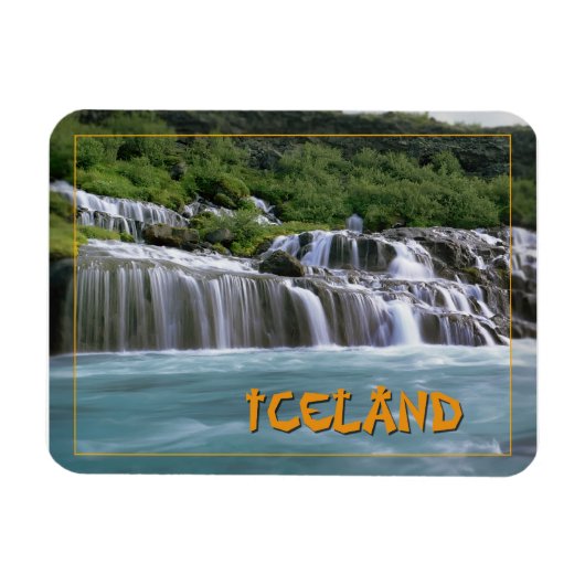 Hraunfossar Herfsten IJsland Magneet (Horizontaal)