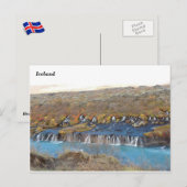 Hraunfossar, IJsland (A) Briefkaart (Voorkant / Achterkant)